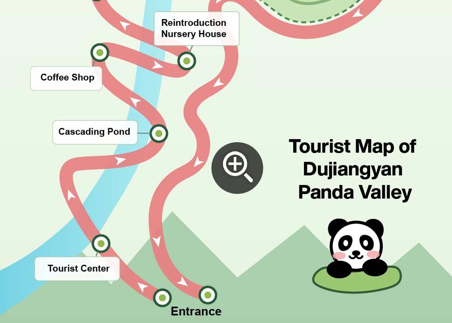 Tourist Map of Dujiangyan Panda Valley