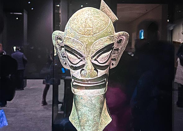 Bronze Head in Sanxingsui Museum