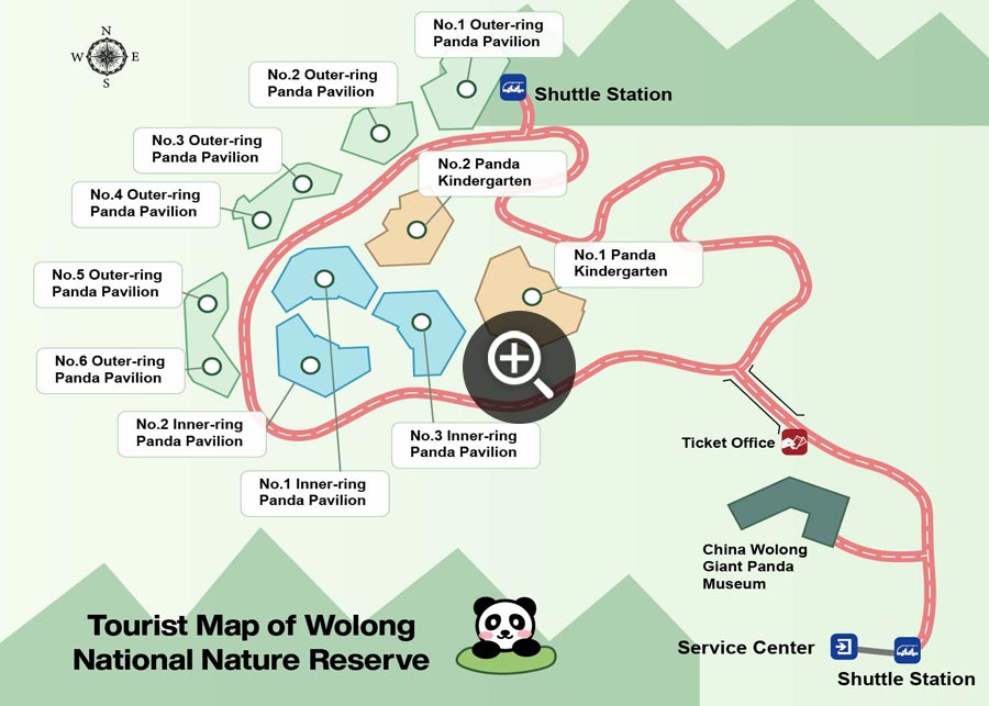 Map of Wolong National Nature Reserve