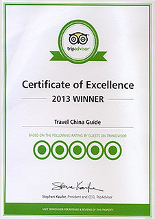 Certificate of Excellence by Tripadvisor