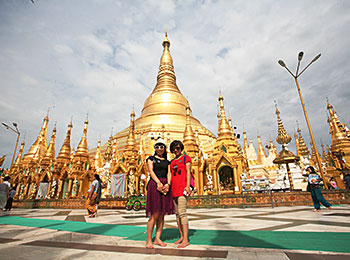 Our Staff in front of Shwedagon Pagoda, Yangon