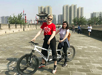 Cycling on Xi'an City Wall