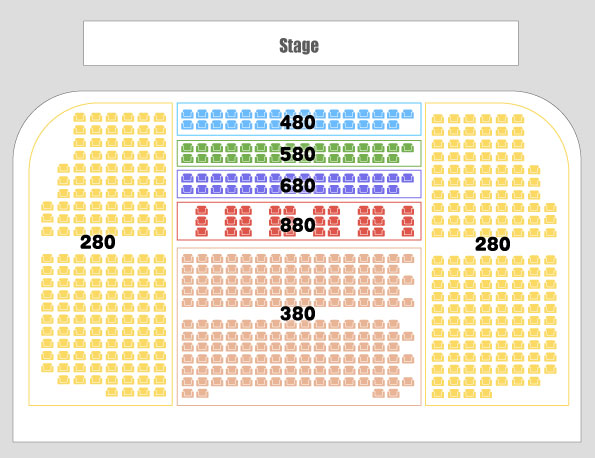 Red Theater Acrobatic Show Seating Map