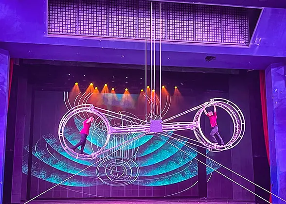 Acrobatic Performance in Red Theater