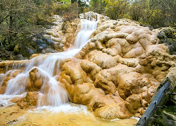 The Waterfall in Huanglong Scenic Area