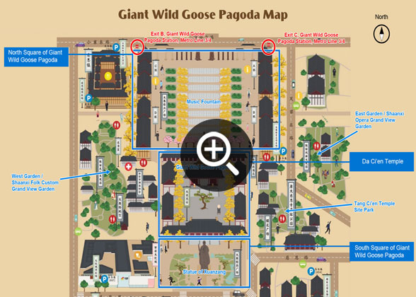 Giant Wild Goose Pagoda Map Giant Wild Goose Pagoda Map