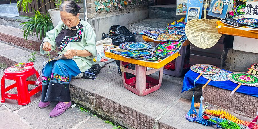 Local Miao People at Phoenix Ancient City